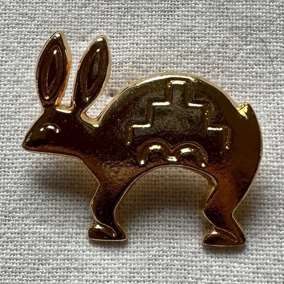 Navajo Southwest Gold Rabbit Pin - Picture 10 of 10